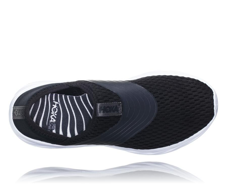 Hoka One One Mens Sandals - ORA Recovery - Black/White - ALFR28046